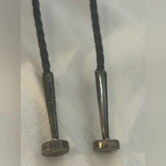 VINTAGE ZUNI Inlay Onyx STERLING SILVER Eagle BOLO Tie